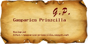 Gasparics Priszcilla névjegykártya